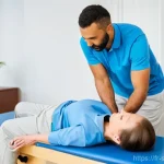 Home 5 스포츠재활과 물리치료의 차이점 - **Classic Physiotherapy Session for Daily Life Recovery**
"A bright, clean physiotherapy clinic ...